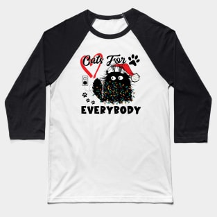 Cats For Everybody Men Kids Women Ugly Christmas Cat Baseball T-Shirt